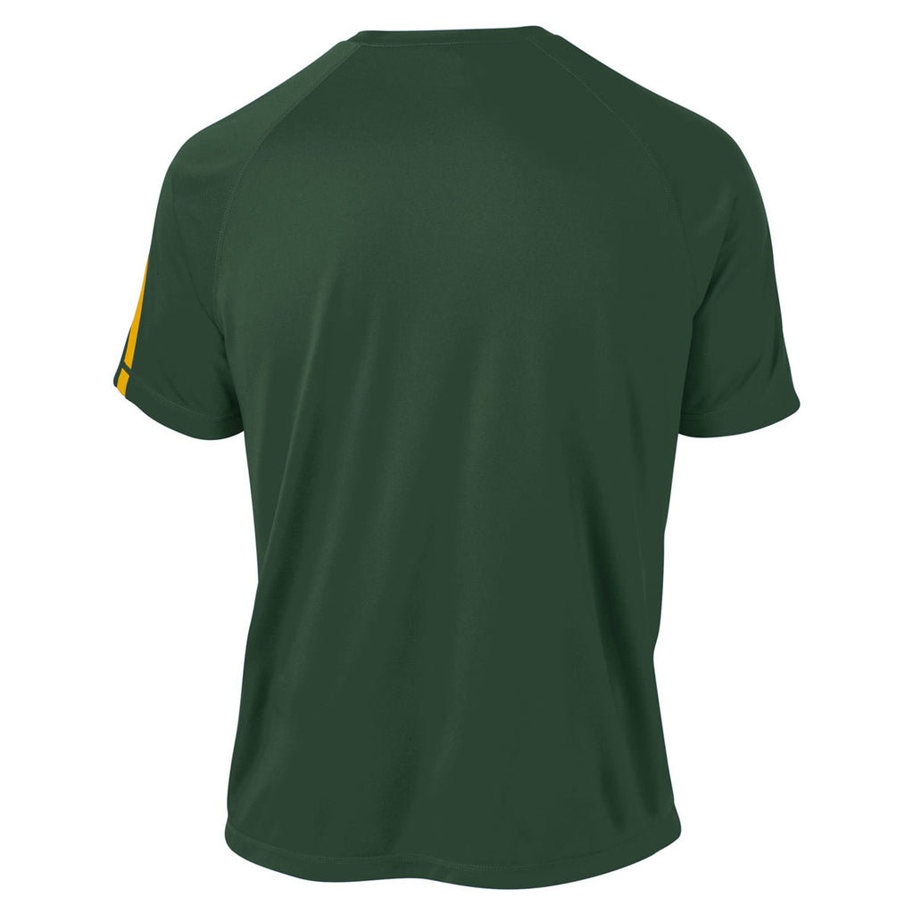 Sport-Tek Men's Forest Green/ Gold Tall Colorblock PosiCharge Competitor Tee