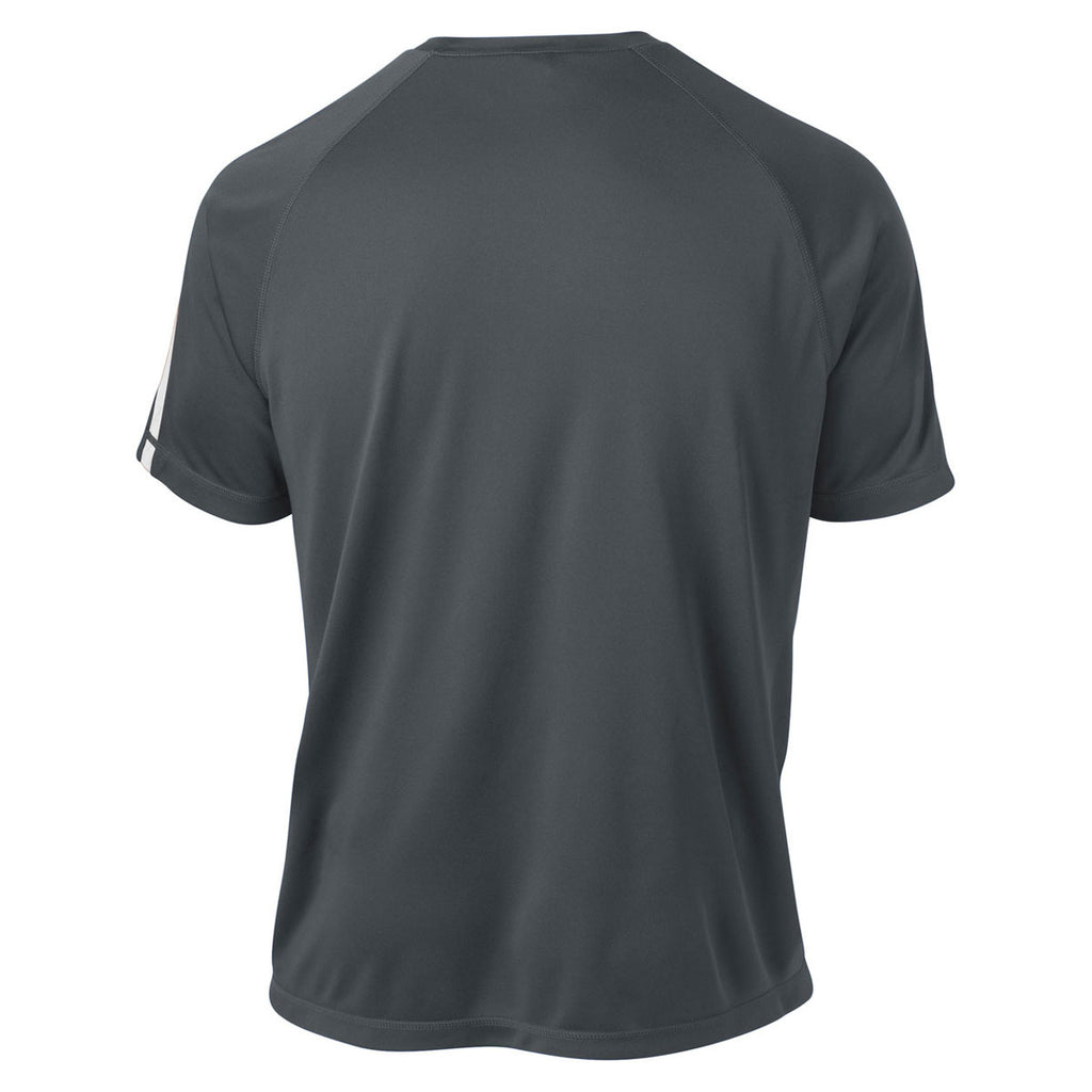 Sport-Tek Men's Iron Grey/ White Tall Colorblock PosiCharge Competitor Tee