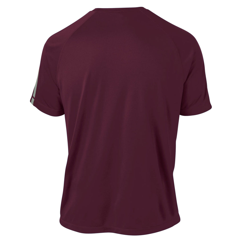 Sport-Tek Men's Maroon/ Silver Tall Colorblock PosiCharge Competitor Tee
