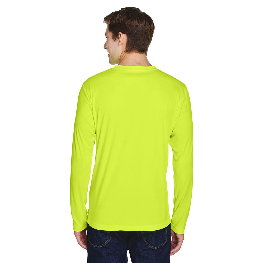 Team 365 Men's Safety Yellow Zone Performance Long-Sleeve T-Shirt