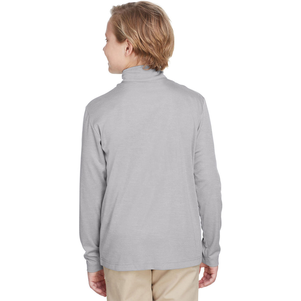 Team 365 Youth Athletic Heather Zone Sonic Heather Performance Quarter-Zip