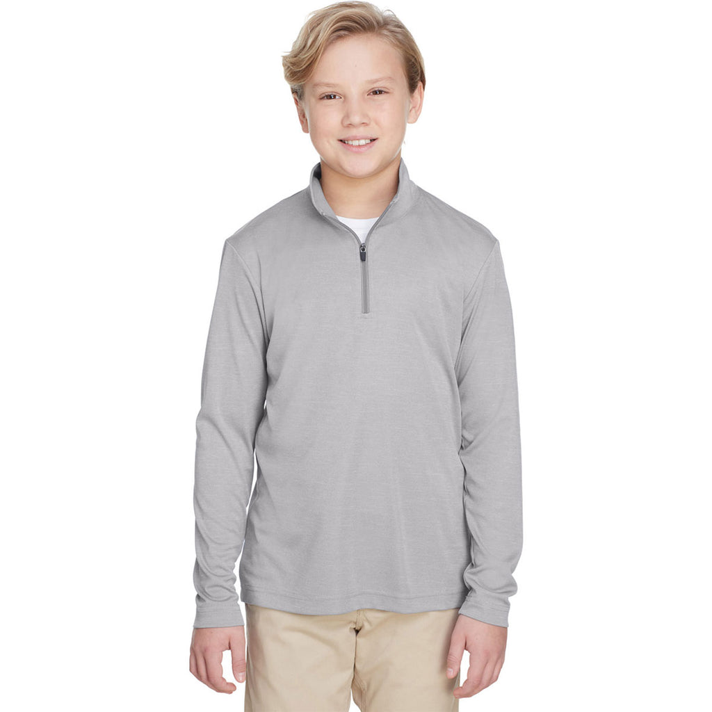 Team 365 Youth Athletic Heather Zone Sonic Heather Performance Quarter-Zip