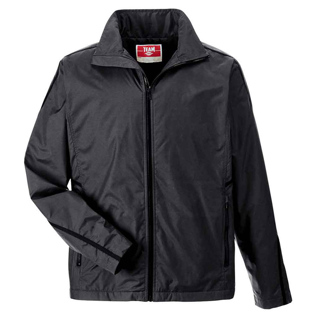 Team 365 Men's Black Conquest Jacket with Fleece Lining