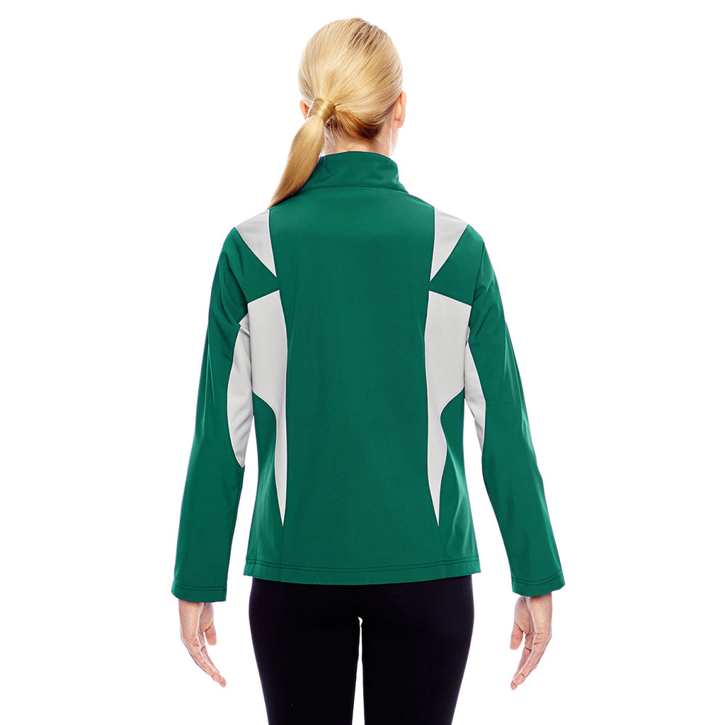Team 365 Women's Sport Forest/Sport Silver Icon Colorblock Soft Shell Jacket