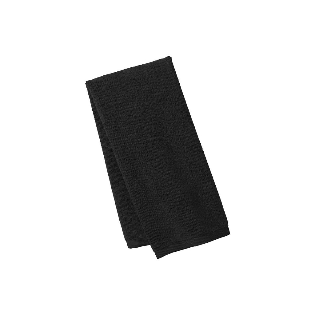 Port Authority Black Microfiber Golf Towel