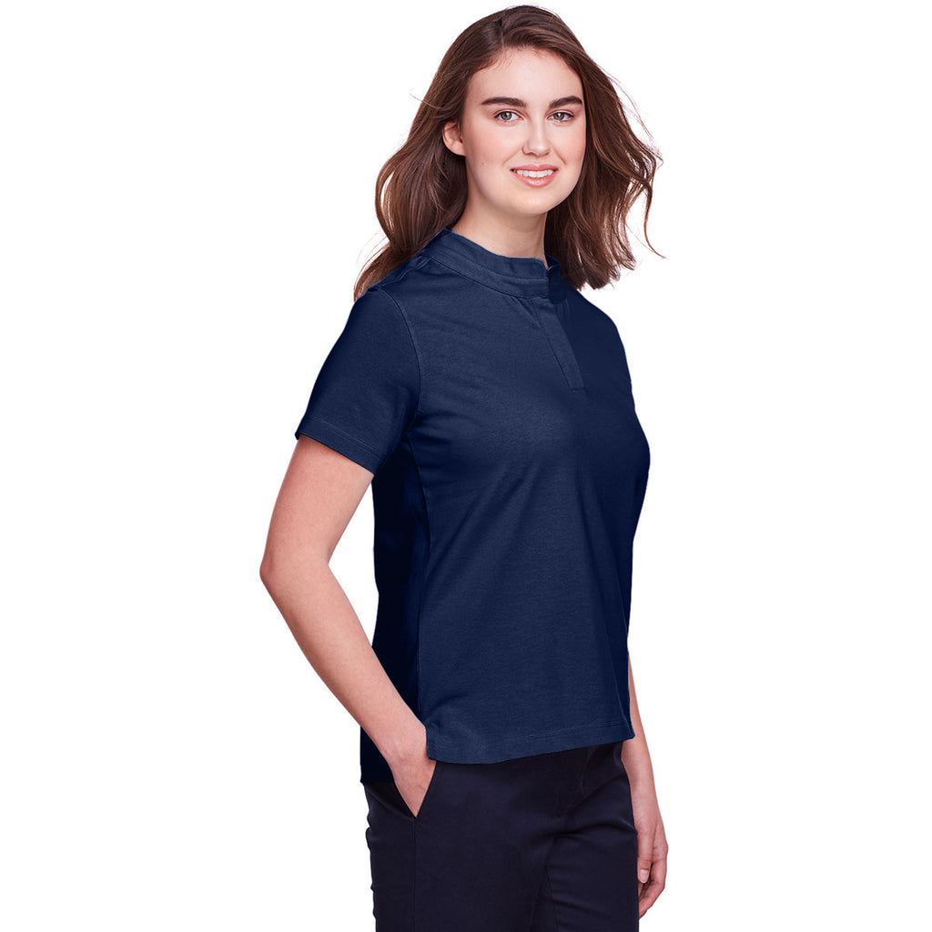 UltraClub Women's Navy Lakeshore Stretch Cotton Performance Polo