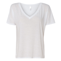 Bella + Canvas Women's White Slouchy V-Neck Tee
