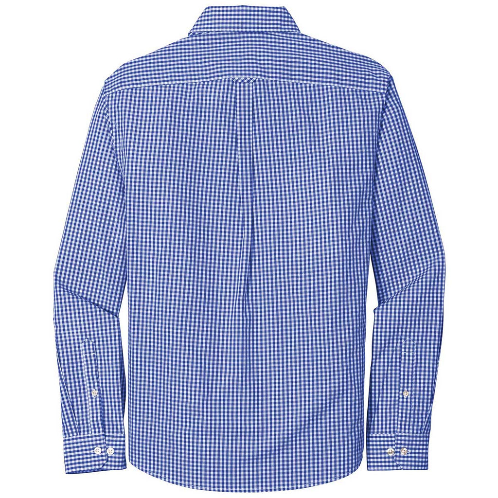 Port Authority Men's True Royal/White Broadcloth Gingham Easy Care Shirt