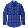 Port Authority Men's Royal/Black Open Plaid Plaid Flannel Shirt