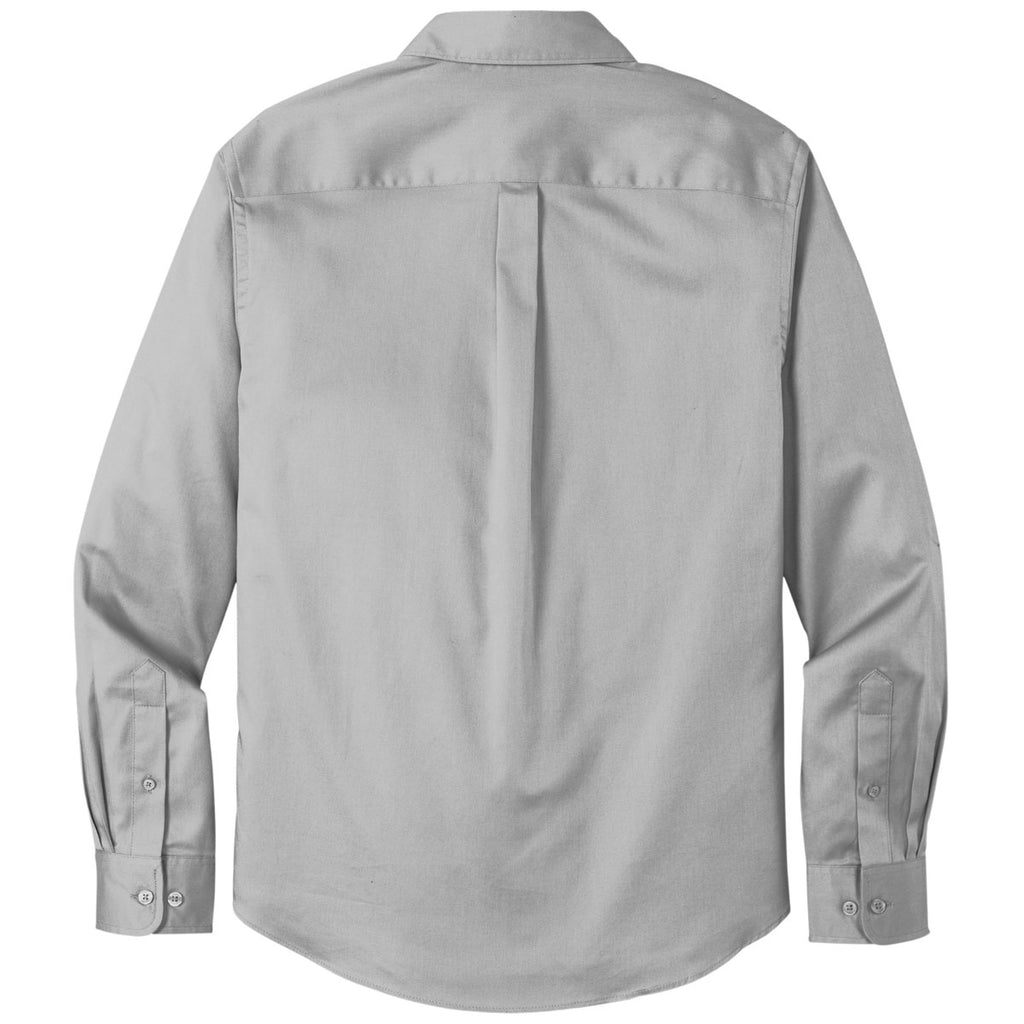Port Authority Men's Gusty Grey Long Sleeve SuperPro React Twill Shirt