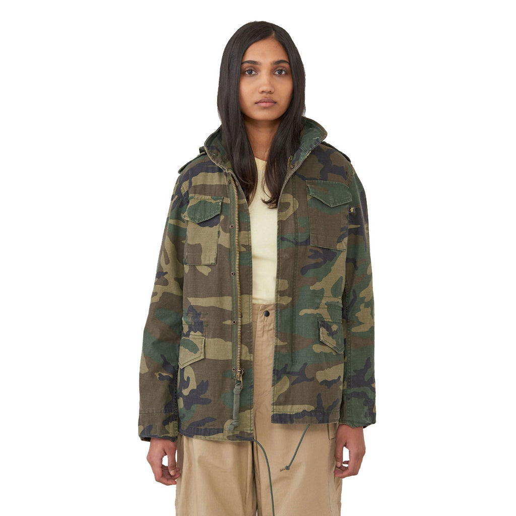 Alpha Industries Women's Woodland Camo M-65 Defender Field Coat