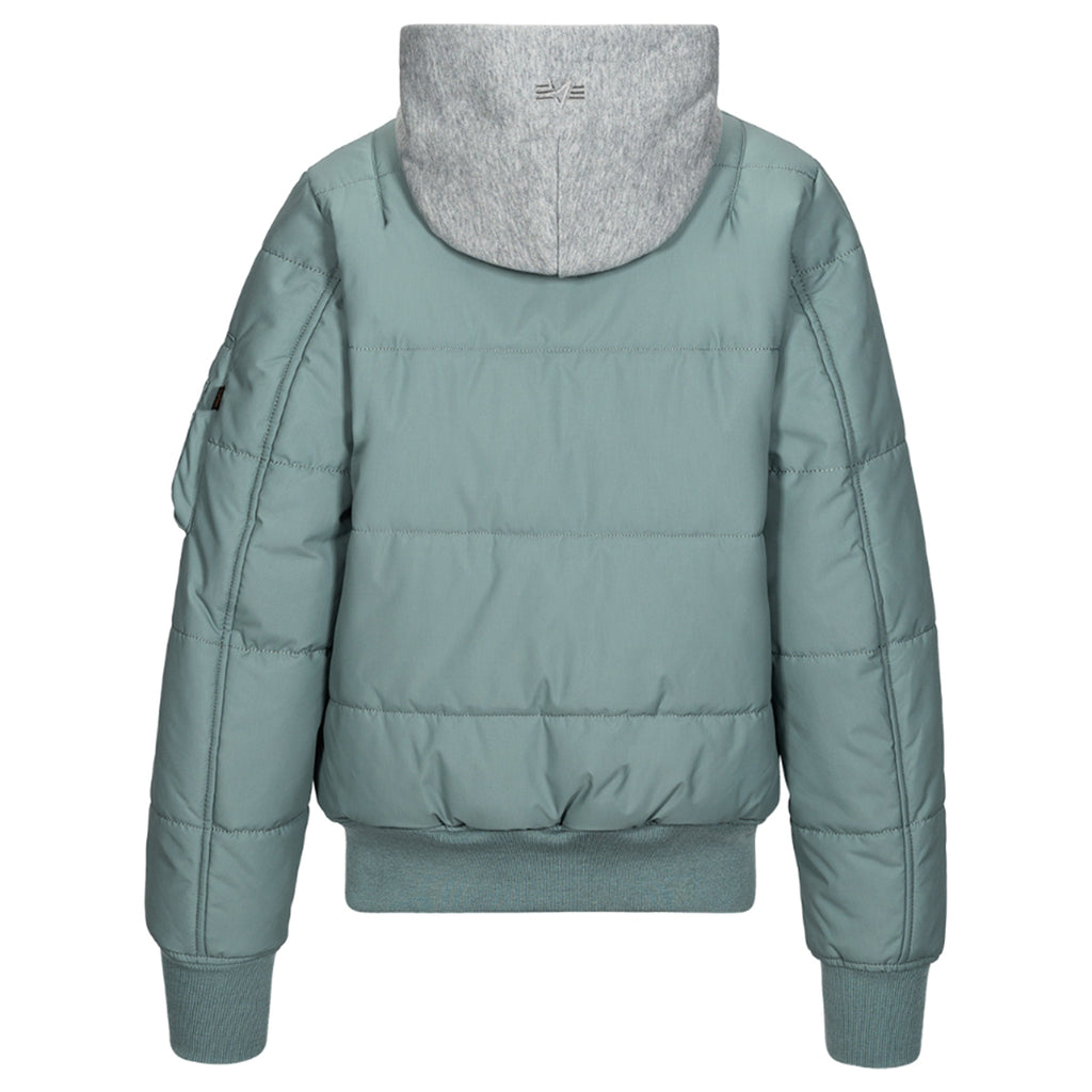 Alpha Industries Women's Silver Blue MA-1 Natus Quilted Flight Jacket
