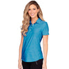 Greg Norman Women's Atlantic Blue Heather Play Dry Solid Polo