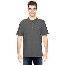 Dickies Men's Charcoal Heavyweight Work Henley