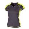 BAW Women's Charcoal/Neon Yellow Xtreme Tek Sideline T-Shirt