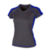 BAW Women's Charcoal/Royal Xtreme Tek Sideline T-Shirt