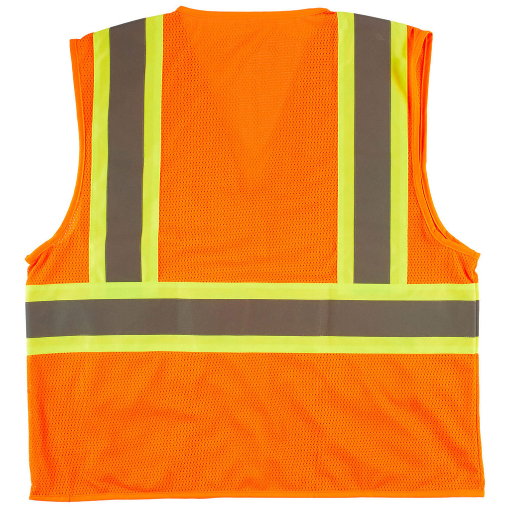 Xtreme Visibility Unisex Orange DOT Class 2 Contrast Stripe Zip Vest