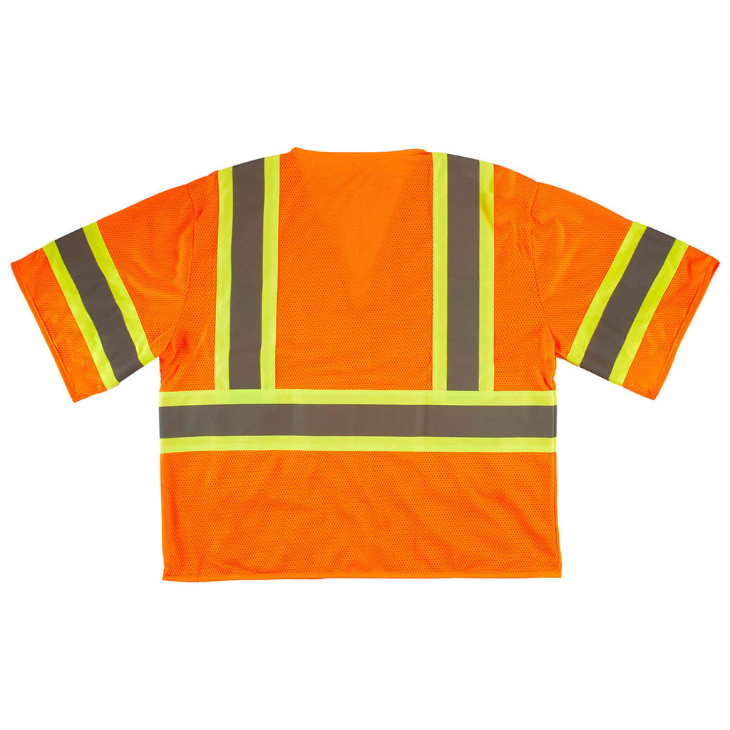 Xtreme Visibility Unisex Orange DOT Class 3 Contrast Stripe Zip Vest