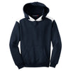 Sport-Tek Youth True Navy Pullover Hooded Sweatshirt with Contrast Color