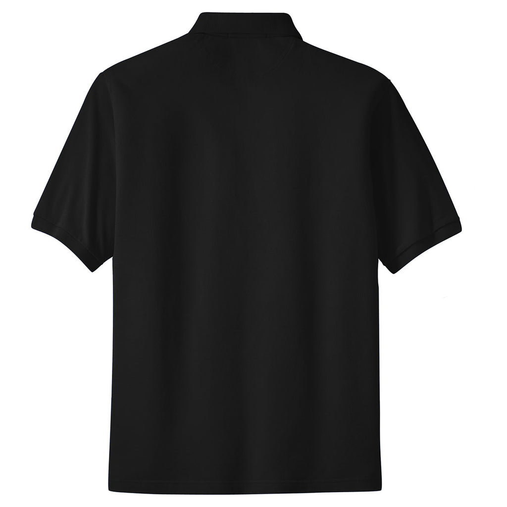 Port Authority Youth Black Pique Knit Polo