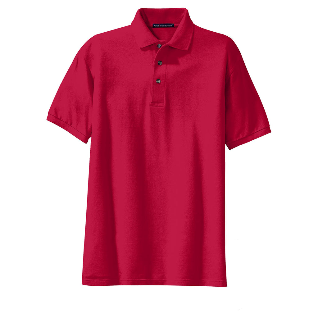 Port Authority Youth Red Pique Knit Polo