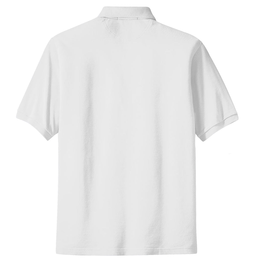 Port Authority Youth White Pique Knit Polo