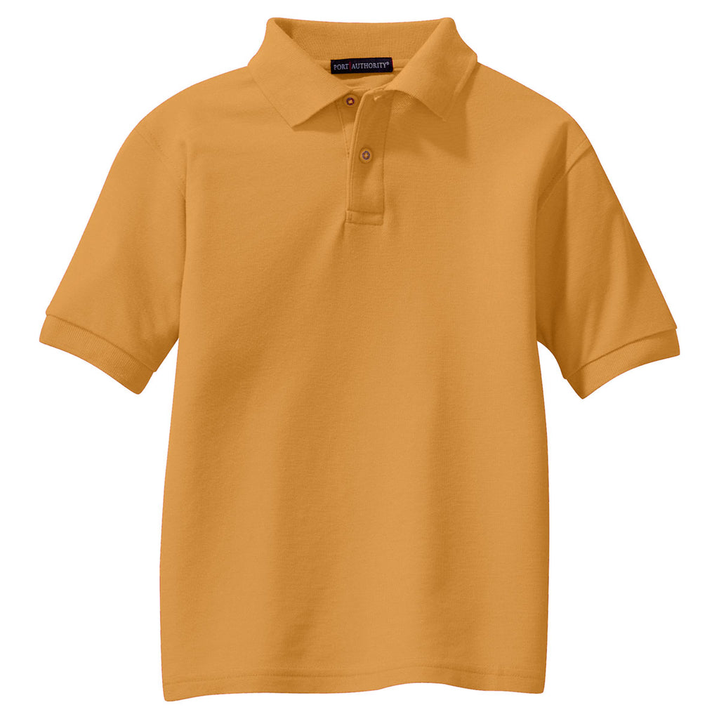 Port Authority Youth Gold Silk Touch Polo