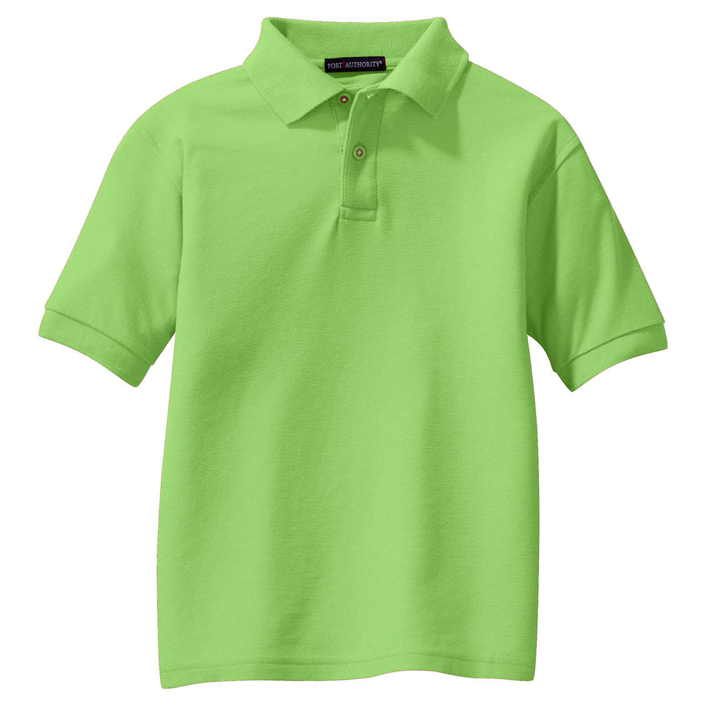 Port Authority Youth Lime Silk Touch Polo