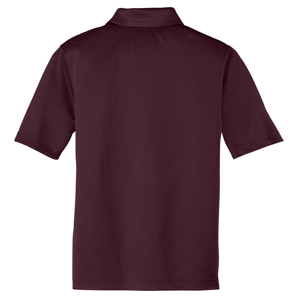 Port Authority Youth Maroon Silk Touch Performance Polo