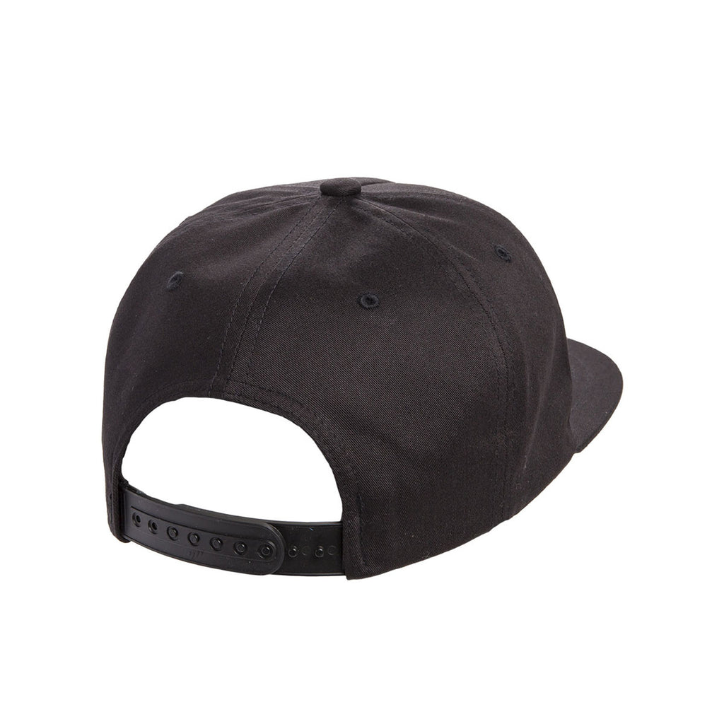 Yupoong Black Unstructured 5-Panel Snapback Cap
