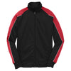 Sport-Tek Youth Black/ True Red/ White Piped Tricot Track Jacket