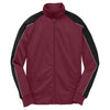 Sport-Tek Youth Maroon/ Black/ White Piped Tricot Track Jacket