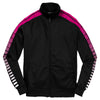 Sport-Tek Youth Black/ Pink Raspberry Dot Sublimation Tricot Track Jacket