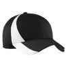 Sport-Tek Youth Black/White Dry Zone Nylon Colorblock Cap