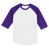 Sport-Tek Youth White/Purple Colorblock Raglan Jersey