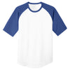 Sport-Tek Youth White/Royal Short Sleeve Colorblock Raglan Jersey